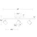 Pipe 3 Light 120 White Track Lighting Ceiling Light, WAC Limited