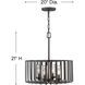 Open Air Reid 4 Light 20 inch Brushed Graphite Outdoor Hanging in Non-LED