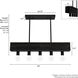 Donelson 5 Light 30 inch Natural Black Iron and Dark Ash Linear Chandelier Ceiling Light, Small
