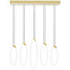Hoops LED 5 inch Satin Gold Chandelier Ceiling Light