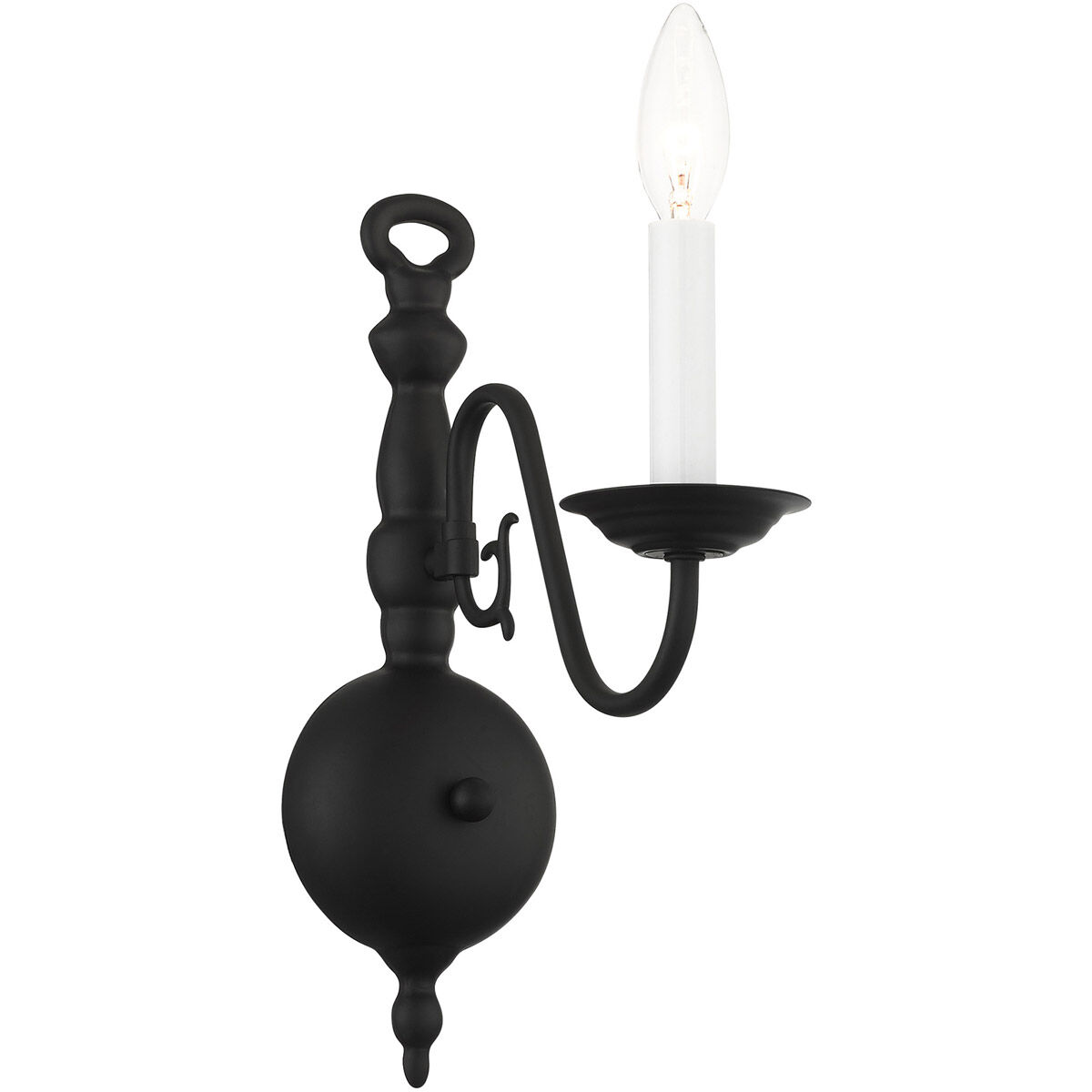 Williamsburg 1 Light 4 inch Black Sconce Wall Light