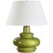 Penny 25.5 inch 150 watt Moss Green Glaze and Brass Table Lamp Portable Light