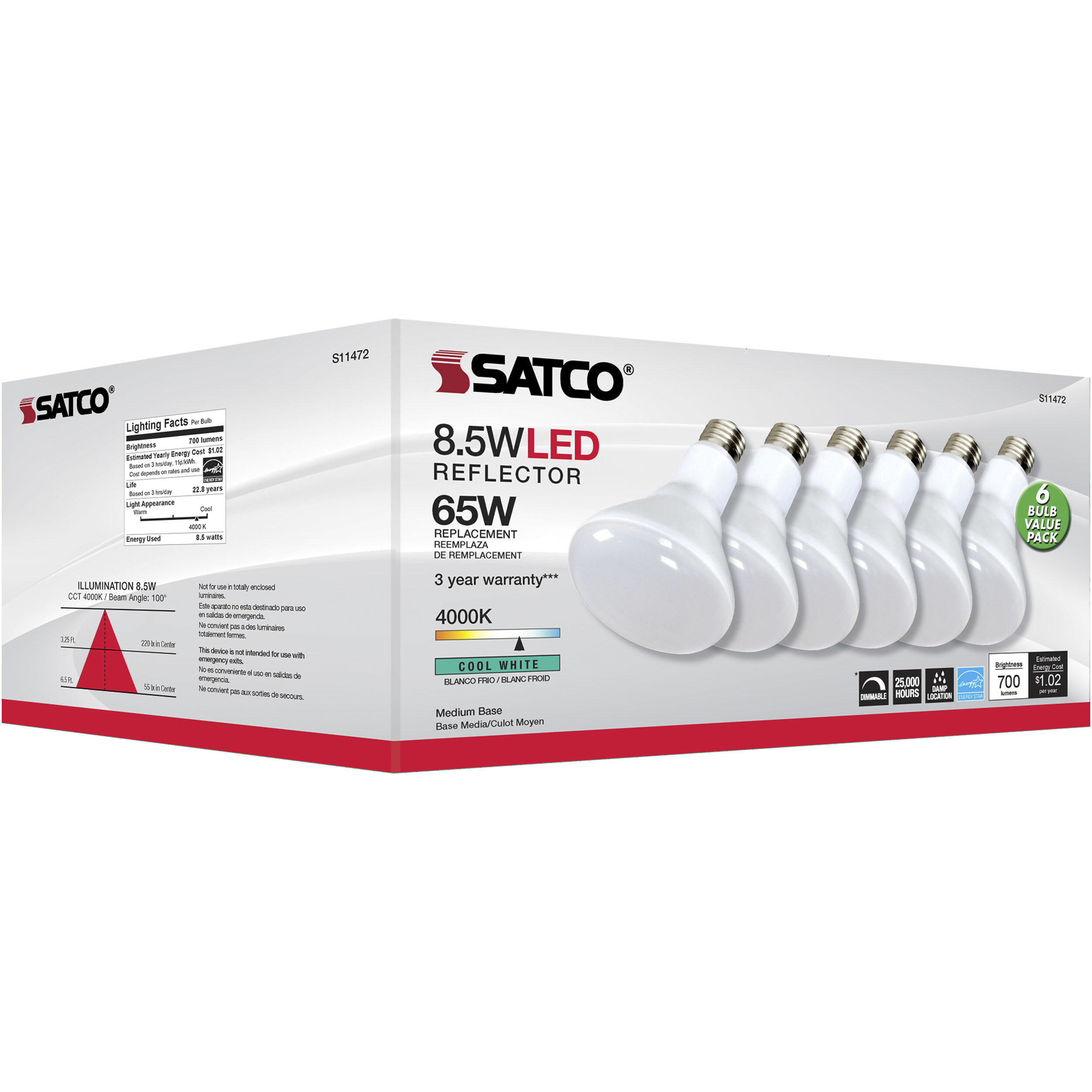 Lumos LED Medium 8.50 watt 4000K LED Bulb