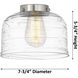 Franklin Restoration Large Bell LED 8 inch Satin Gold Semi-Flush Mount Ceiling Light in Silver Plated Mercury Glass, Franklin Restoration