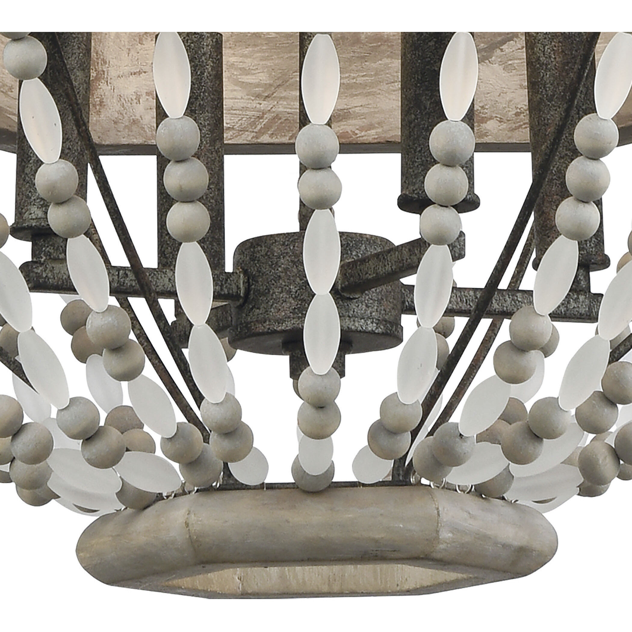 Summerton 4 Light 18 inch Graywash with White and Aged Black Chandelier Ceiling Light