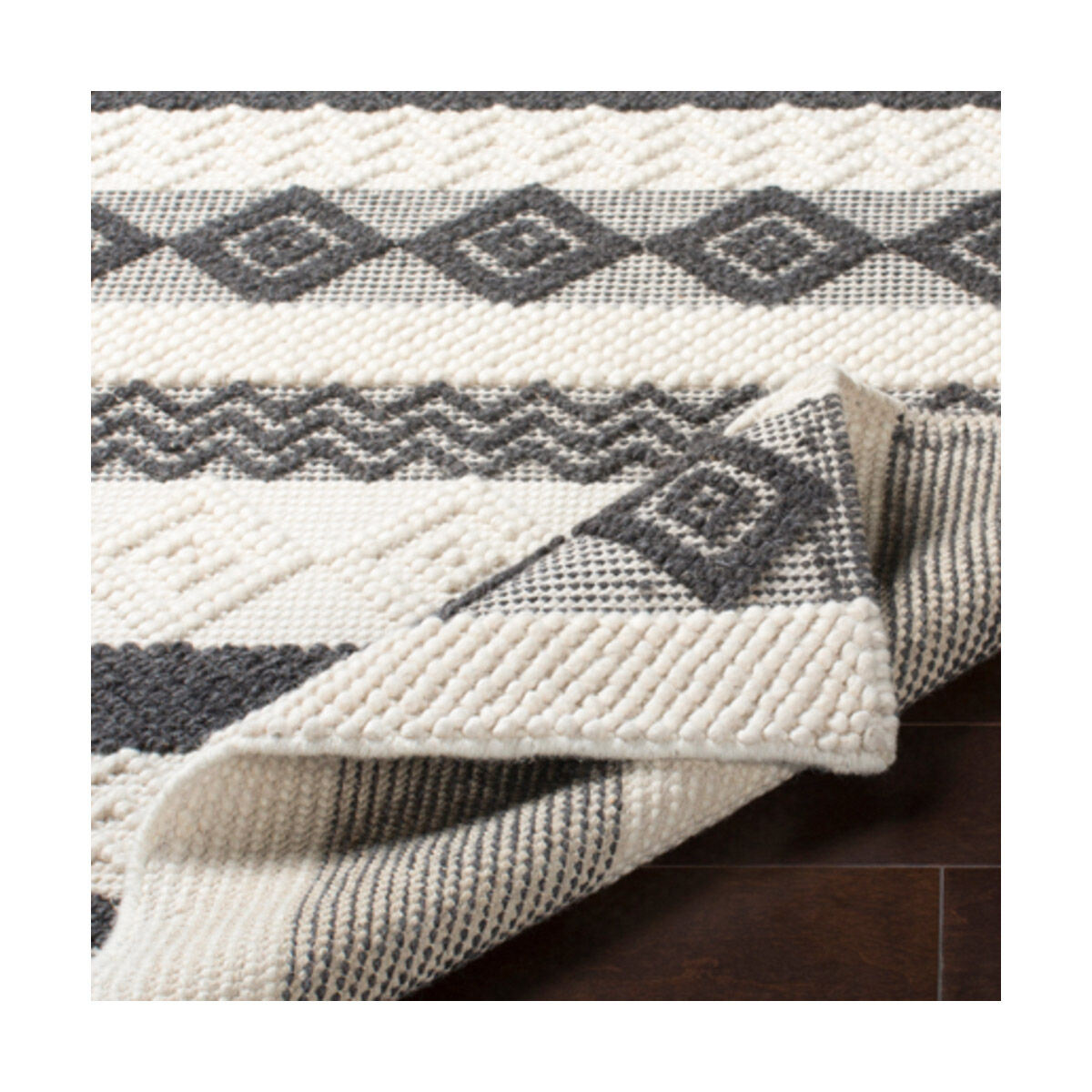 Hygge 90 X 60 inch Black Rug in 5 x 8, Rectangle