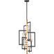 Flambeau 6 Light 14 inch Black/Antique Brass Chandelier Ceiling Light
