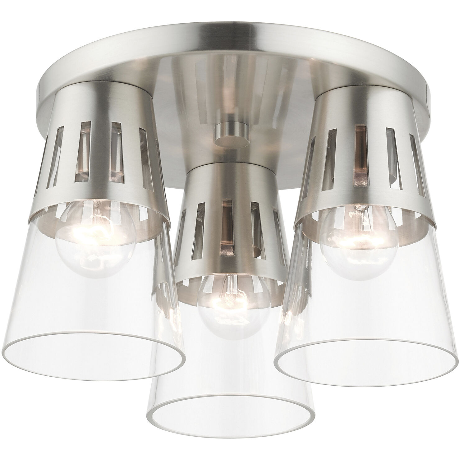 Bennington 3 Light 13 inch Brushed Nickel Flush Mount Ceiling Light