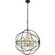 Cordelia 6 Light 26 inch Black and Gold Pendant Ceiling Light