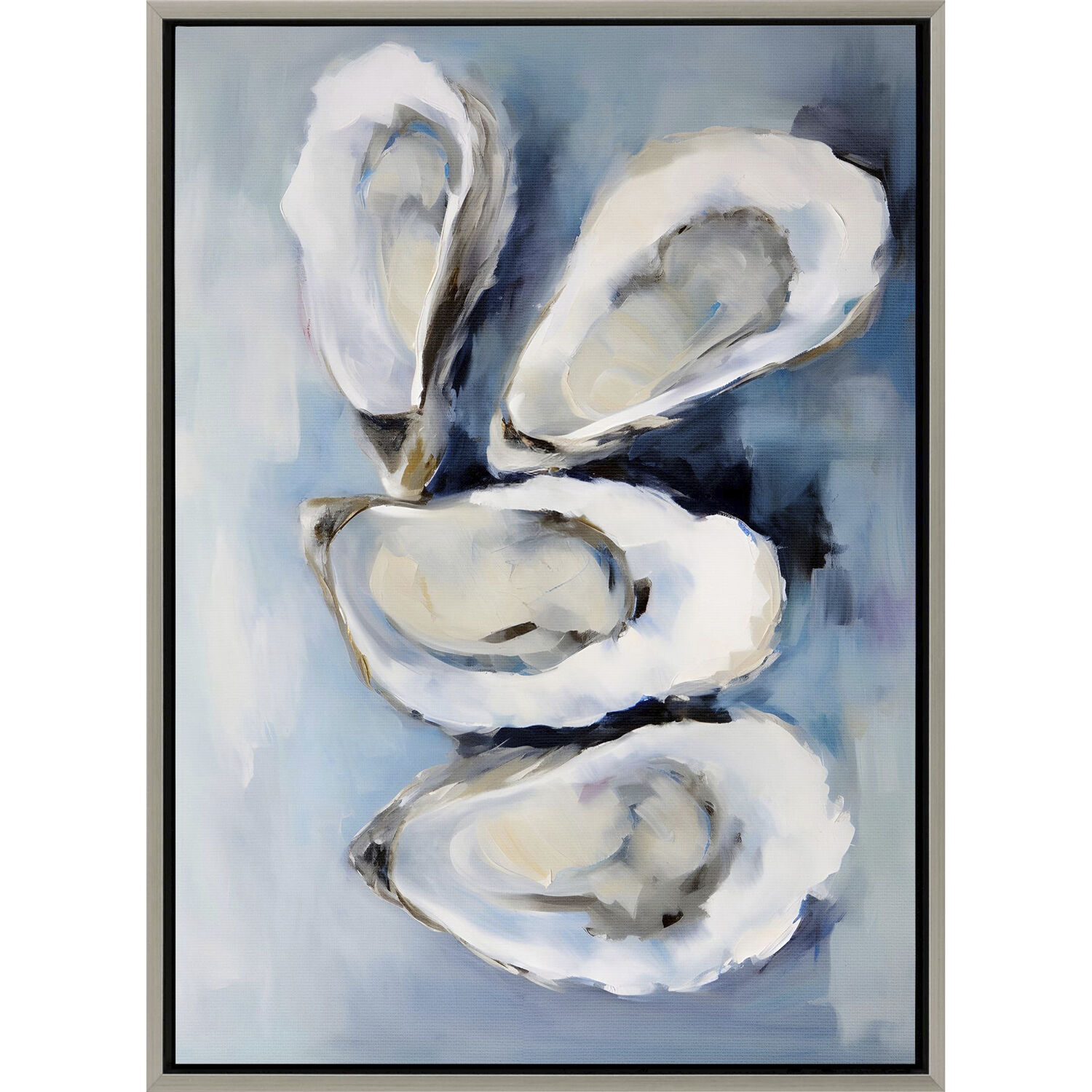 Five Oysters Four Oysters Blue and White and Multi and Gray Canvas, Propac