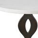Ila 24 X 12 inch White Marble and Dark Bronze Drink Table