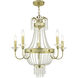 Valentina 5 Light 26 inch Hand Applied Winter Gold Chandelier Ceiling Light