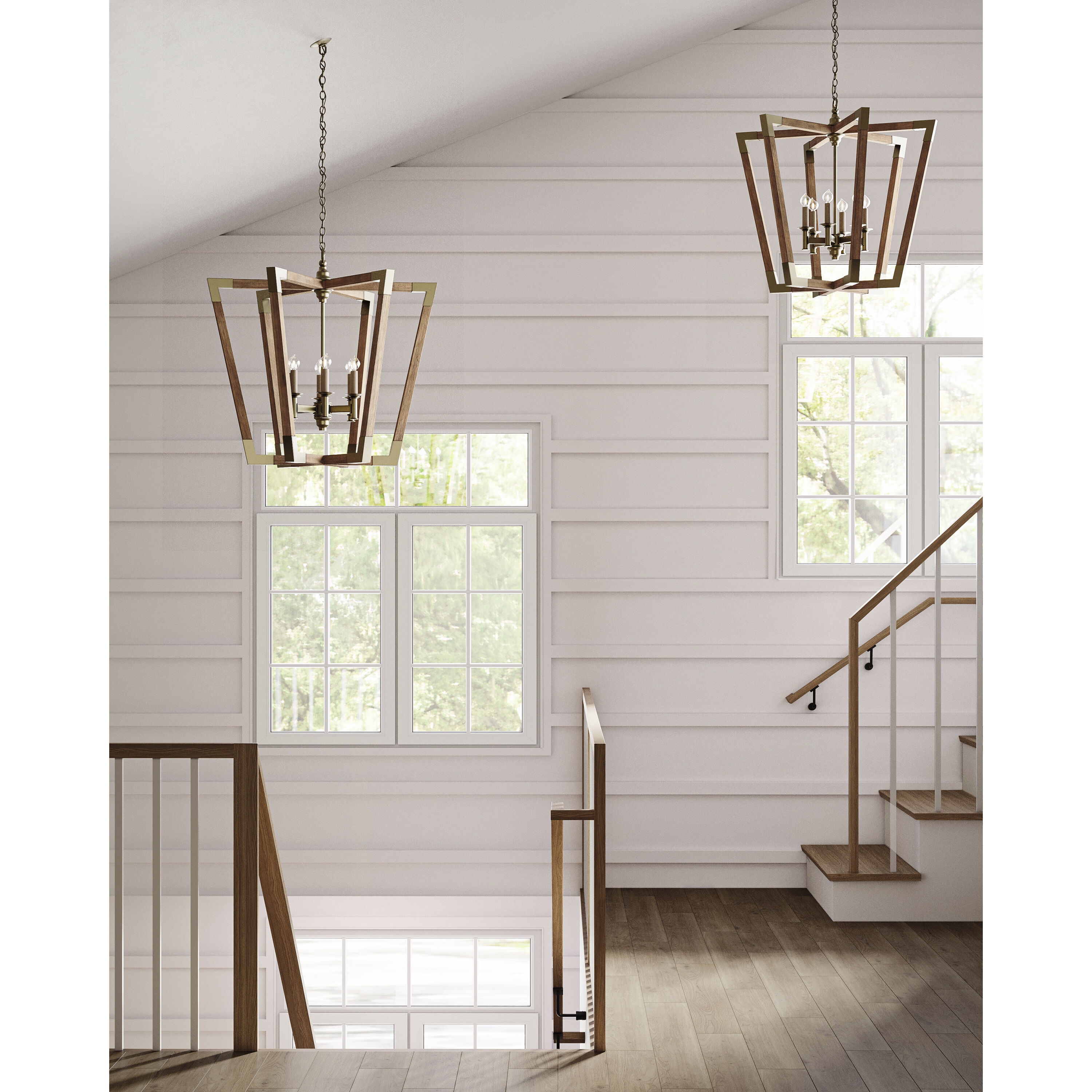 Bastian 6 Light 37.25 inch Chestnut/Brass Chandelier Ceiling Light, Large