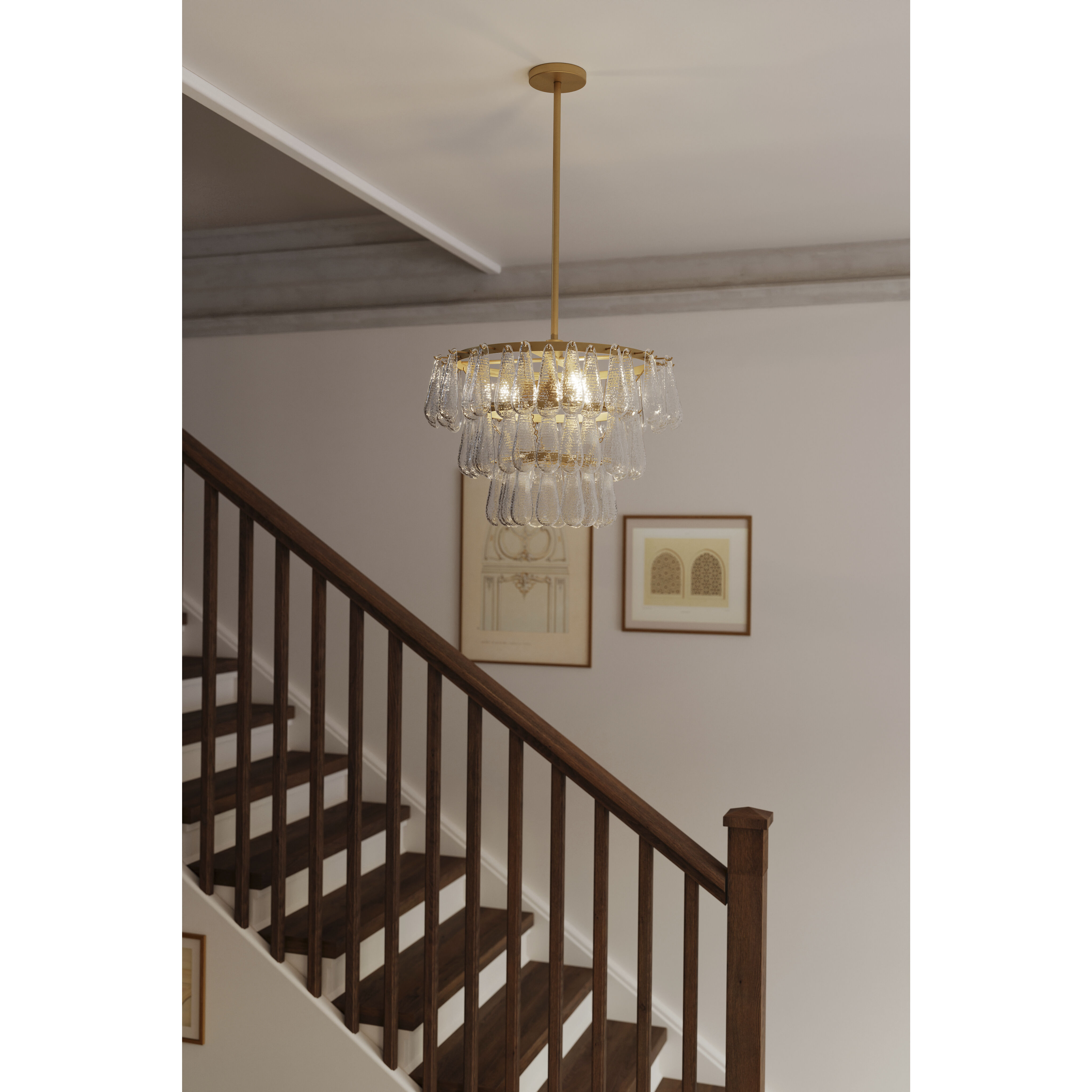 Vionne 5 Light 21.5 inch Legacy Brass Semi-Flush Mount Ceiling Light