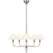 Amber Lewis Griffin LED 31 inch Polished Nickel and Parchment Leather Chandelier Ceiling Light