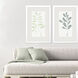 Soft Sprig Trio Green and Blue and Gray Framed Art, Propac