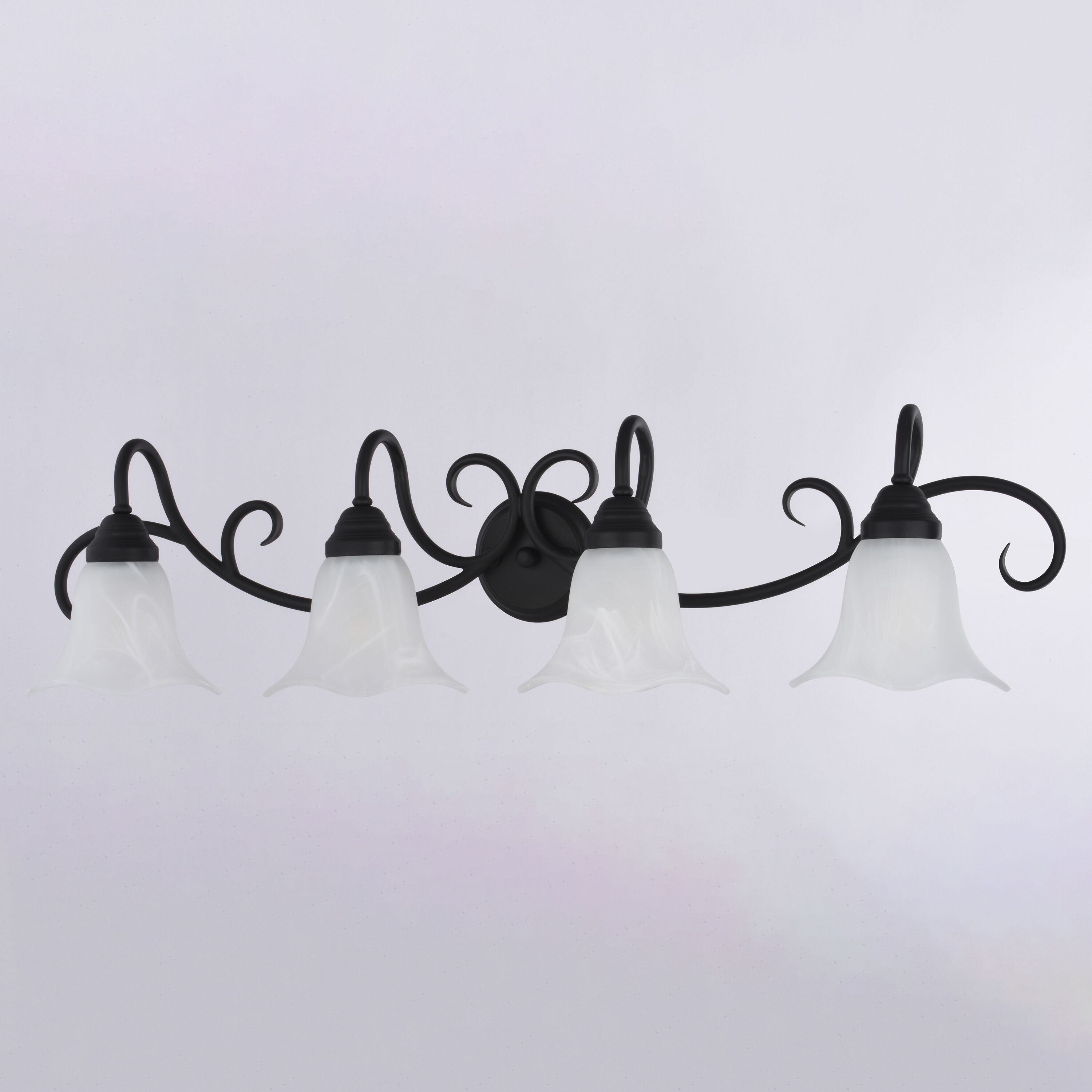 Bella 4 Light 37.5 inch Matte Black Bathroom Light Wall Light