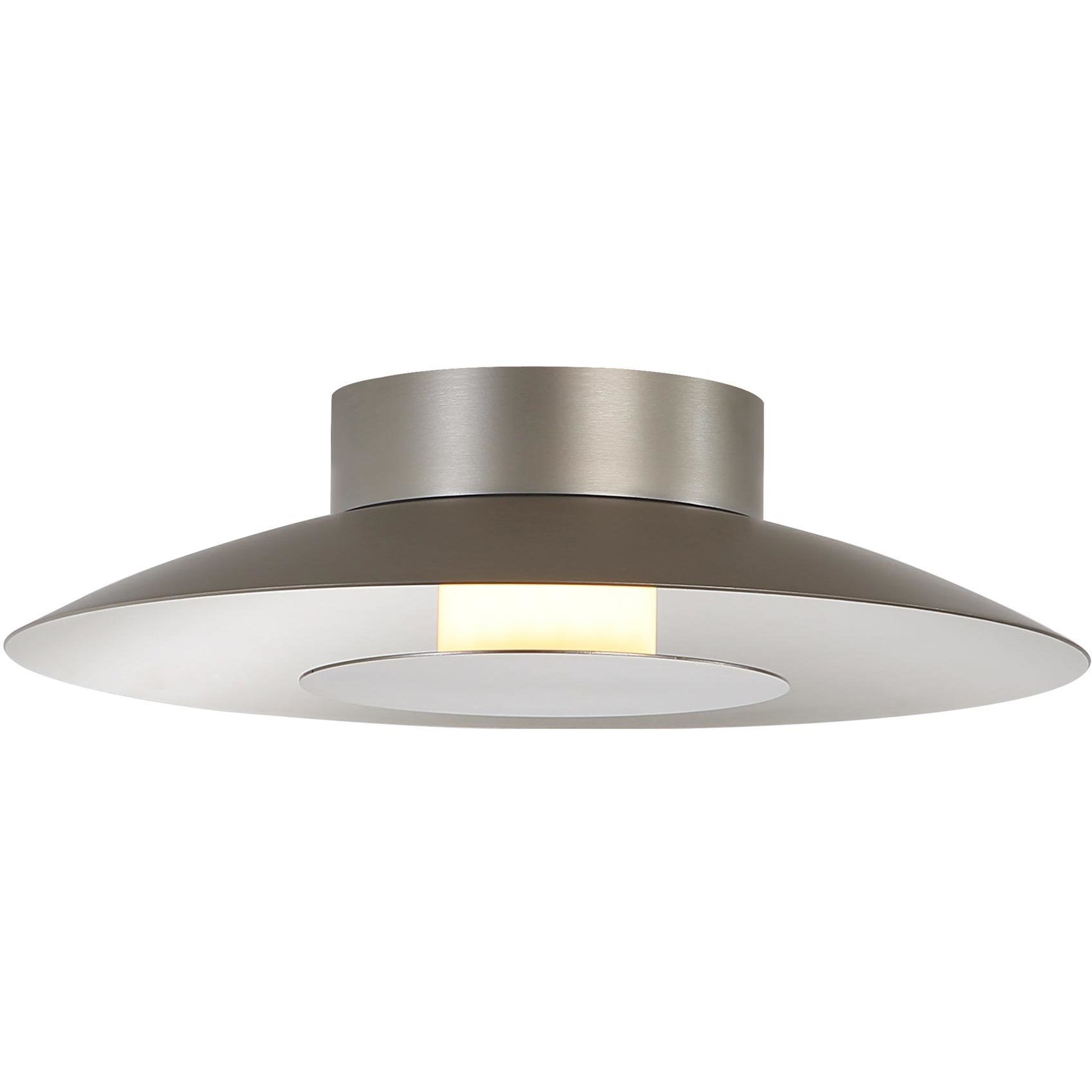 Yep Luma LED 11.75 inch Sand Nickel Flush Mount Ceiling Light