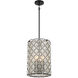 Sheer Elegance 4 Light 12.75 inch Coal Pendant Ceiling Light
