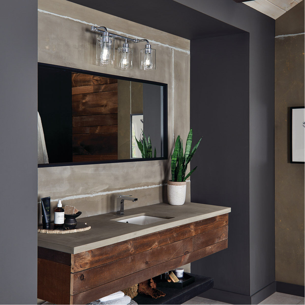 Gunnison 4 Light 34 inch Chrome Wall Mt Bath 4 Arm Wall Light