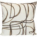 Wyatt Abstract 24 inch Soft Ivory and Espresso Brown and Warm Sand Pillow in 24" x 24"
