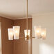 Mid-Century Modern 5 Light 30 inch Natural Brass Chandelier Ceiling Light