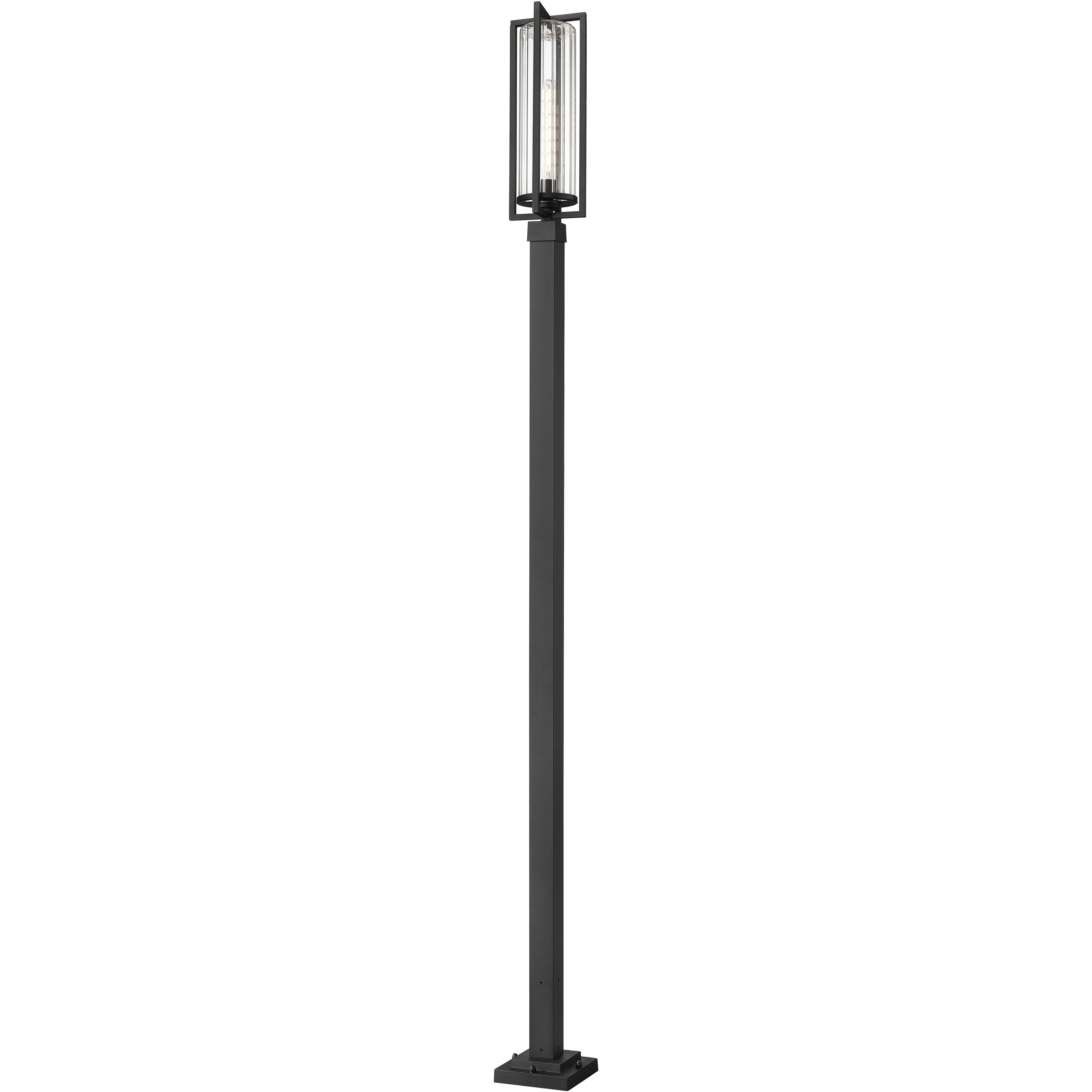 Aura 1 Light 118.5 inch Black Outdoor Post Mounted Fixture in G9