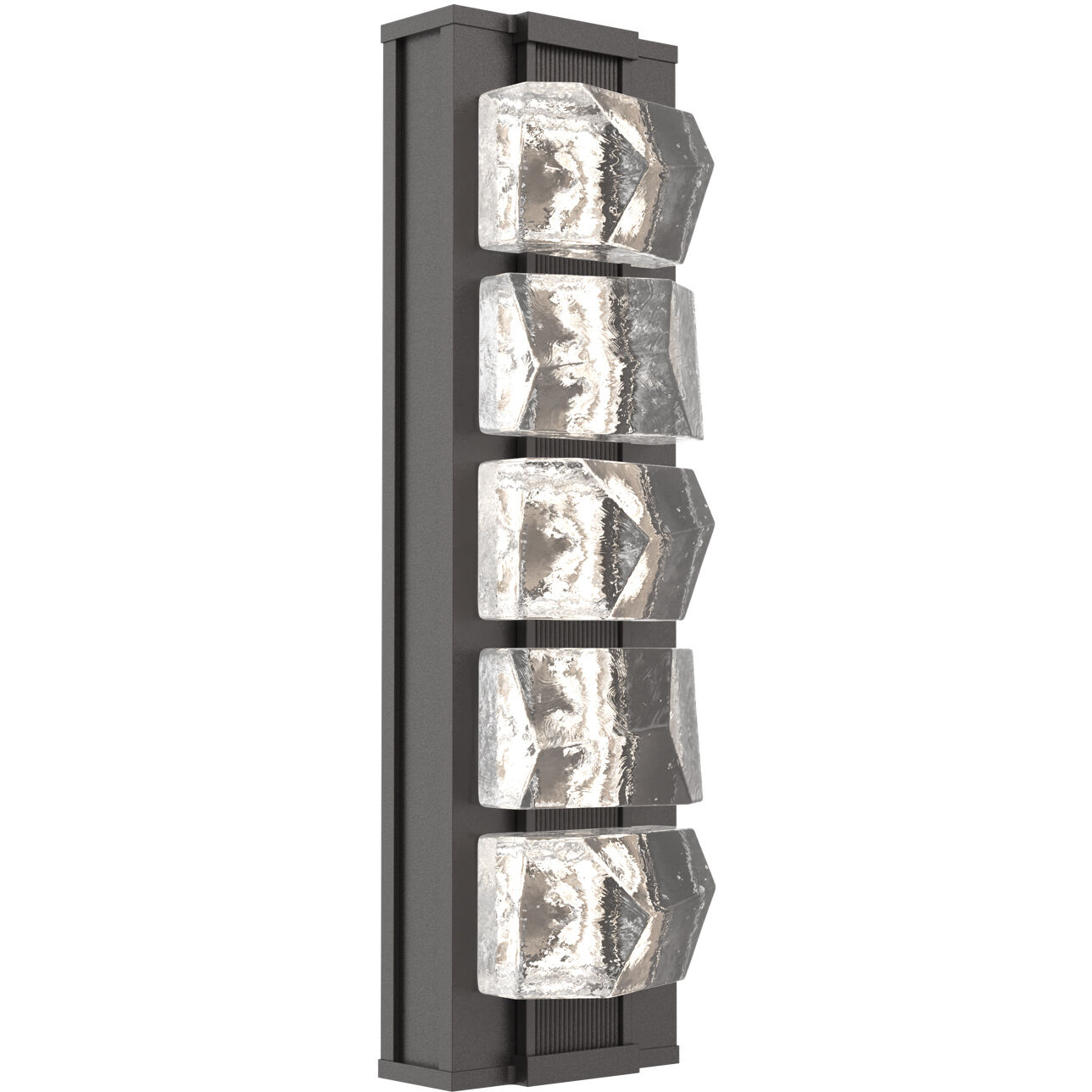 Tessera Sconce Wall Light in Graphite, 2700K LED, Facet Cast, Small