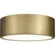 Harley 3 Light 16 inch Rubbed Brass Flush Mount Ceiling Light