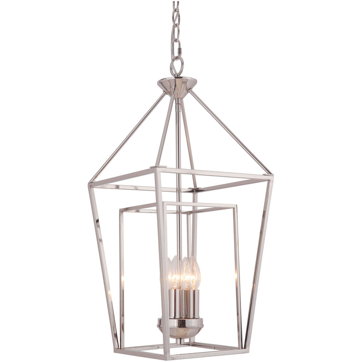 Hudson 4 Light 12 inch Polished Nickel Foyer Light Ceiling Light, Small