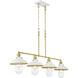 Downtown Edison 4 Light 44 inch White/Soft Brass Island Light Ceiling Light