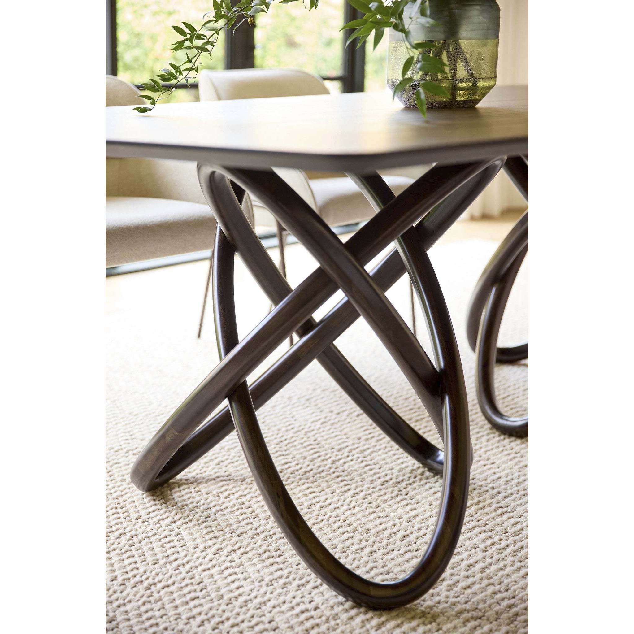 Elo 86.5 X 43.25 inch Dark Brown and Natural Dining Table