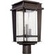 Easton 3 Light 21 inch Oiled Bronze Outdoor Post Lantern, Quorum Home