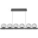 Gaia LED 48 inch Graphite Linear Multi-Pendant Ceiling Light in 3000K LED, Clear