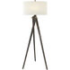 Chapman & Myers Tripod 61 inch 150.00 watt Tudor Brown Stain Floor Lamp Portable Light in Linen