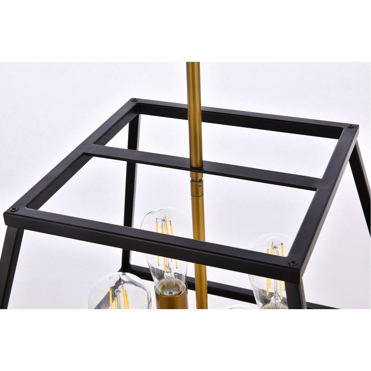 Declan 4 Light 16 inch Black and Brass Pendant Ceiling Light