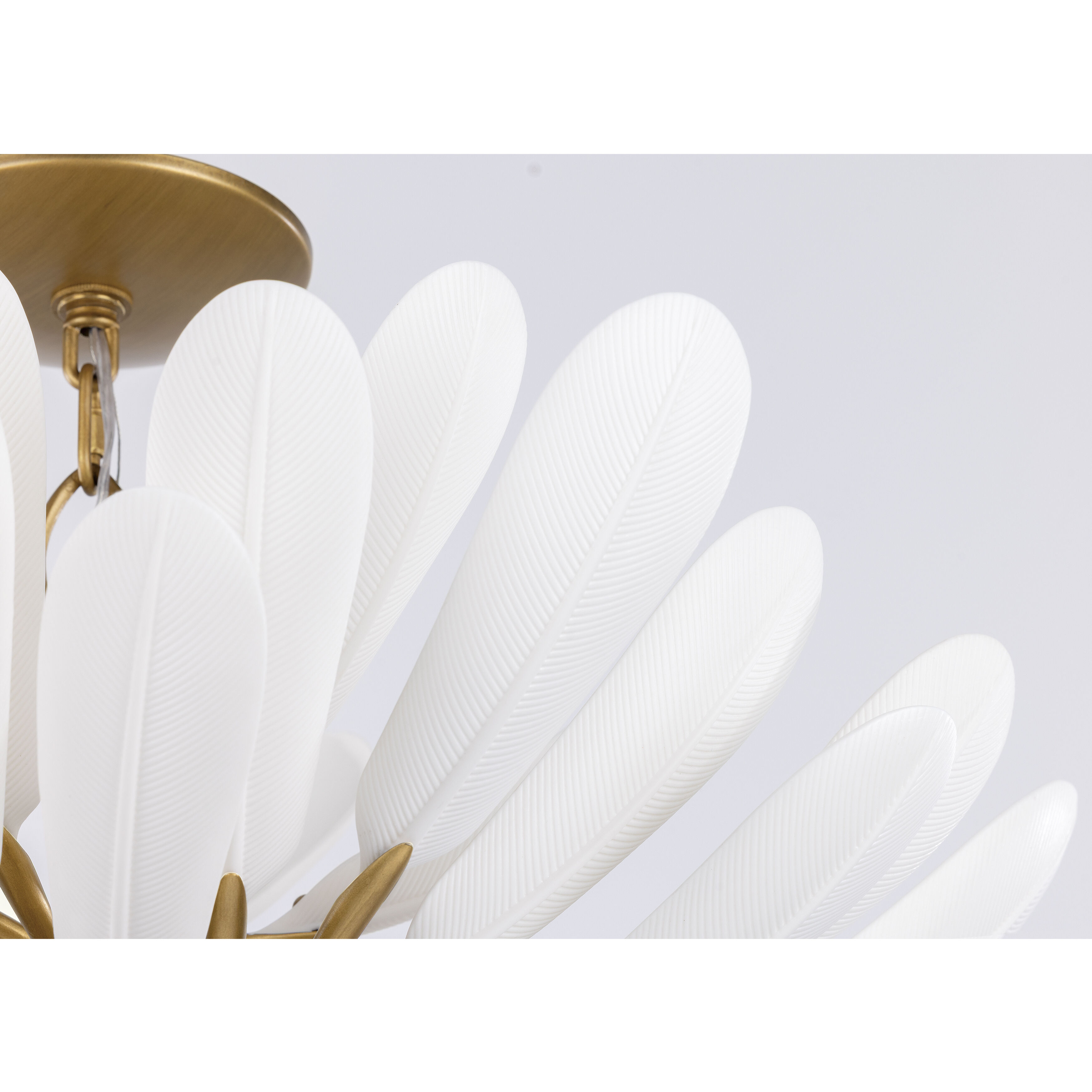Vellinor 4 Light 28 inch Painted Legacy Brass Semi-Flush Mount Ceiling Light
