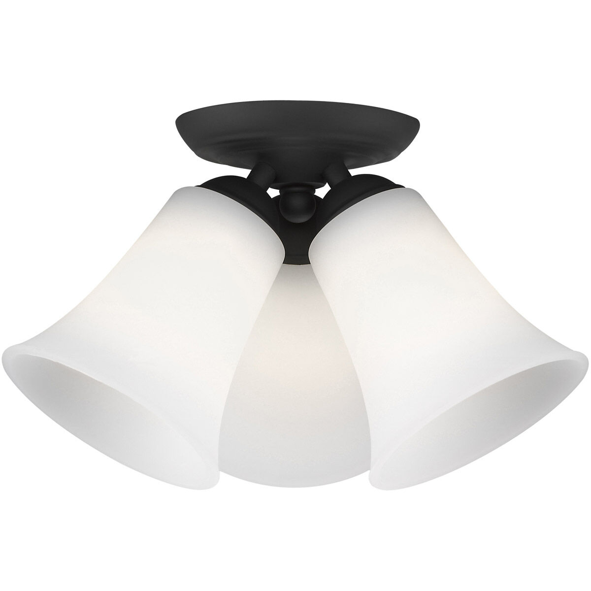 Ridgedale 3 Light 13 inch Black Semi-Flush Mount Ceiling Light