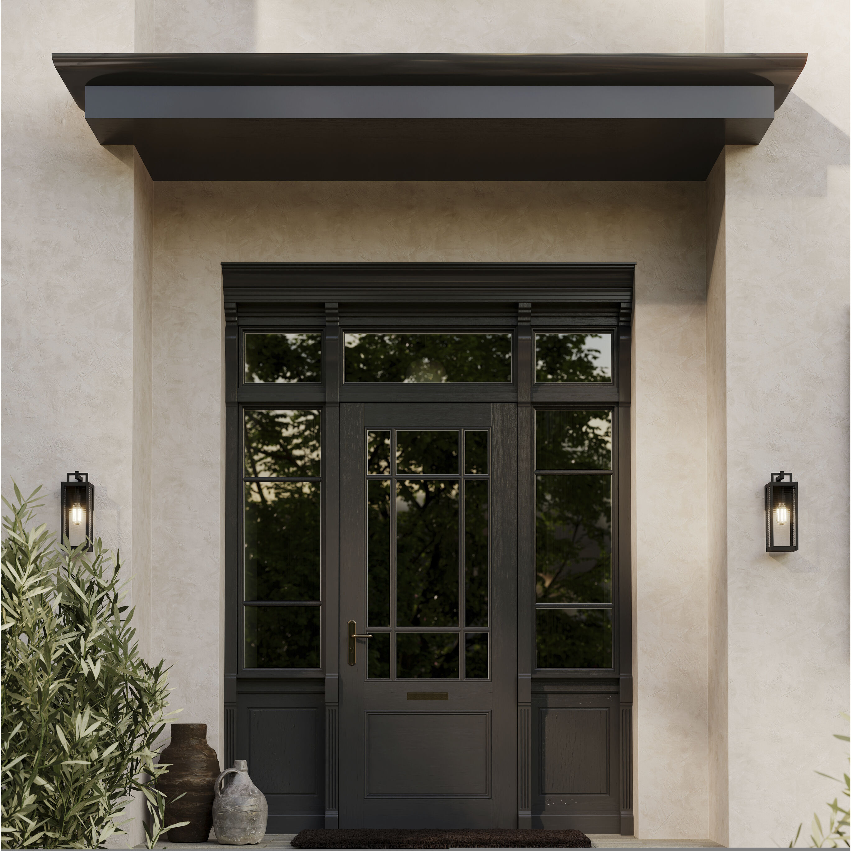 Edgewood 1 Light 16 inch Dark Matte Black Outdoor Wall Sconce