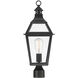 Jackson 1 Light 22.75 inch Black with Gold Highlights Outdoor Post Lantern