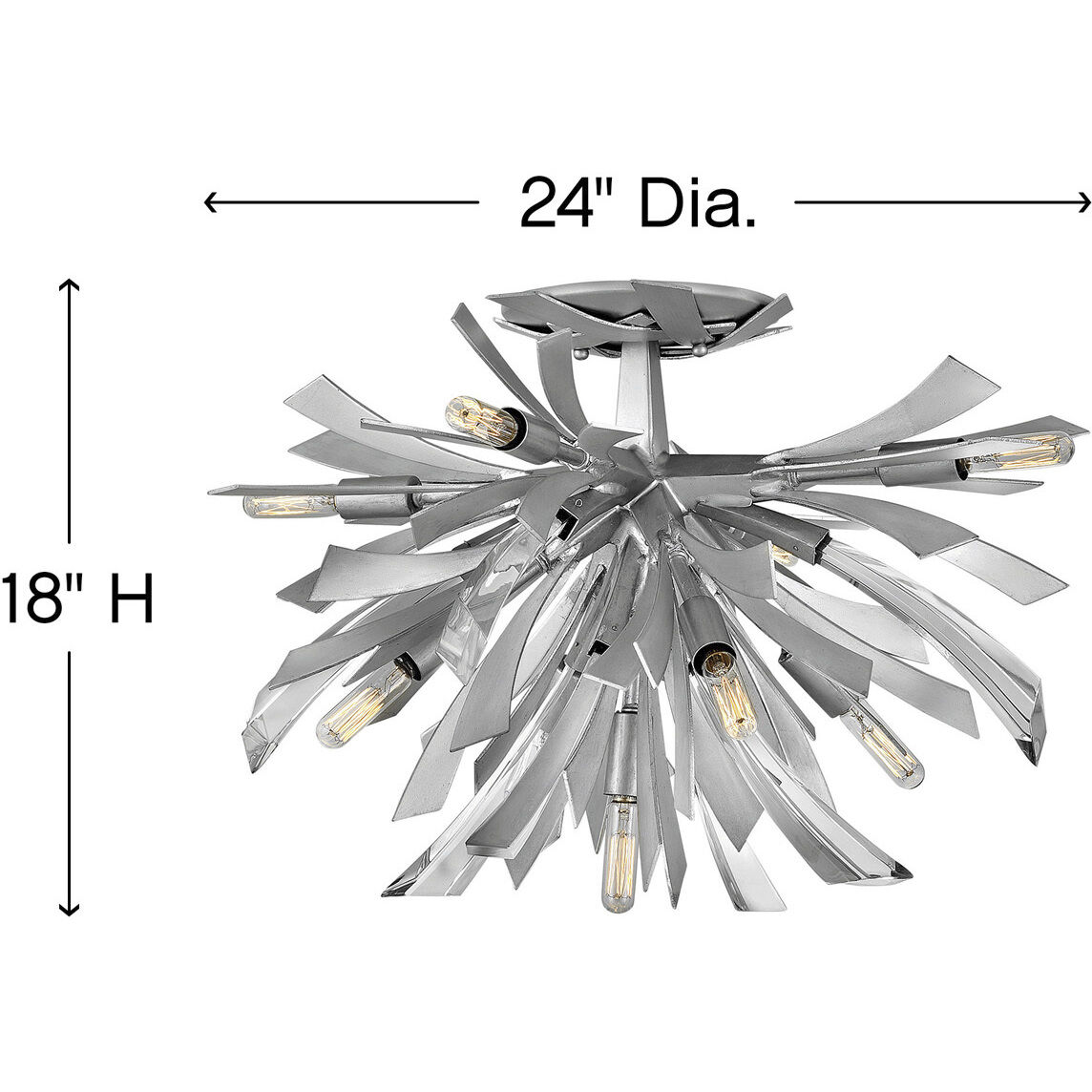 Vida LED 24 inch Glacial Foyer Light Ceiling Light, Semi-Flush Mount