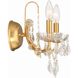 Filmore Sconce Wall Light in Clear Hand Cut, Antique Gold
