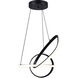 Zuri LED 33 inch Matte Black Chandelier Ceiling Light