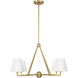 Xavier 4 Light 31.75 inch Vibrant Gold Chandelier Ceiling Light in Vibrant Gold and White