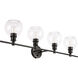Syracuse 4 Light 38 inch Black Wall sconce Wall Light