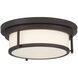Contemporary 2 Light 13 inch Oil Rubbed Bronze Flush Mount Ceiling Light