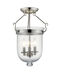 Jefferson 3 Light 12 inch Polished Nickel Semi-Flush Mount Ceiling Light