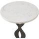 Ila 24 X 12 inch White Marble and Dark Bronze Drink Table