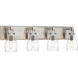 Tiberia 4 Light 30 inch Plated Pewter Bath Light Wall Light