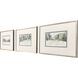 Distant Landscape Green and Blue and Black and White Framed Art